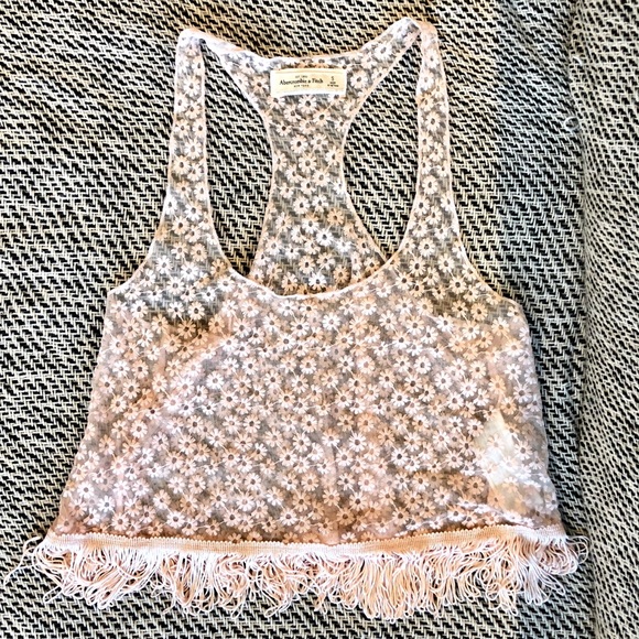 Abercrombie & Fitch Tops - 🌟HP🌟🕸 🎃 A&F Lacy Fringe Sexy-Cute Tank Pink
